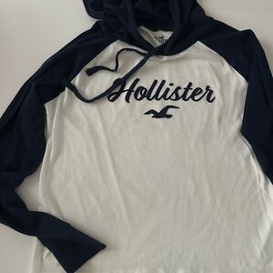 Hollister Dark Blue and White Top